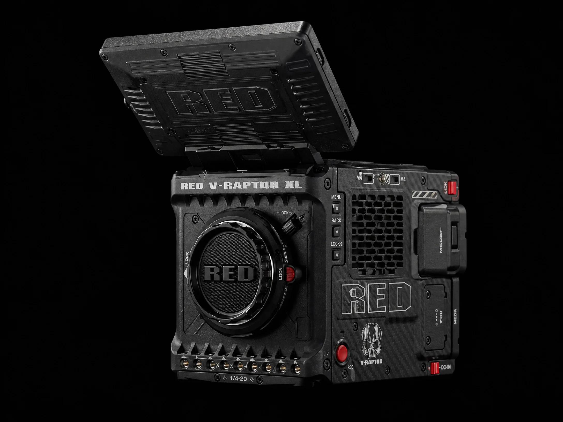 RED V-RAP​TOR XL摄影机侧面展示